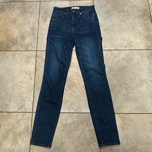 Madewell High Rise Jeans Dark Wash Skinny 23 NWT
